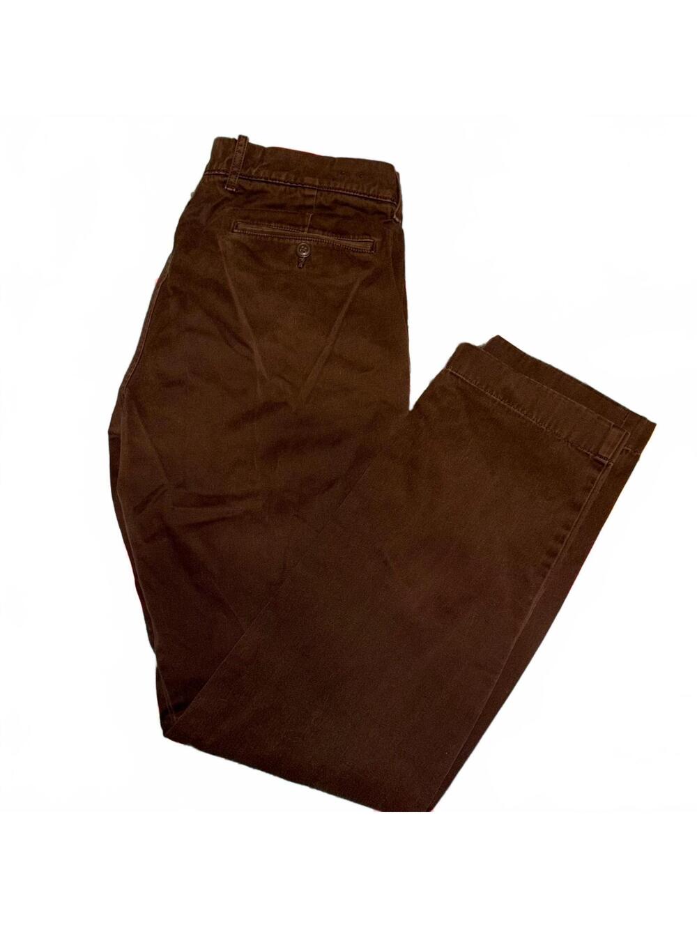 J.Crew $98 Men’s W33 L32 Brown Stretch Straight Cotton Blend Pants Work/Casual